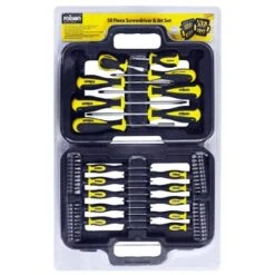Rolson Screwdriver & Bit Set 58pc -Stanlty Shop 307056 Rolson 58pc Screwdriver Set packaging1