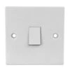 B&M 1 Gang 2 Way Light Switch - White -Stanlty Shop 308832 switches sockets light switch single white1