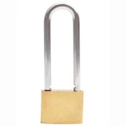 Rolson Brass Long Shackle Padlock 40mm