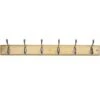 B&M Pine & Chrome 6 X Double Hook Rail -Stanlty Shop 319389 Pine And Chrome 6 Double Hook Rail