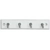B&M White & Chrome 4 Hook Key Rail -Stanlty Shop 319391 White And Chrome 4 Hook Key Tidy
