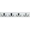 B&M White & Chrome 4 X Double Hook Rail -Stanlty Shop 319394 White And Chrome 4 Double Hook Rail