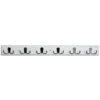 B&M White & Chrome 6 X Double Hook Rail -Stanlty Shop 319395 White And Chrome 6 Double Hook Rail