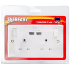 Eveready USB Double Wall Socket -Stanlty Shop 321835 eveready usb double wall socket