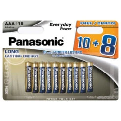 Panasonic AAA Batteries 10 + 8 Free