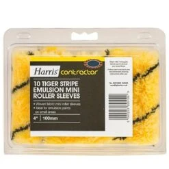 Harris Contractor Tiger Stripe Emulsion Mini Roller Sleeves 10pk