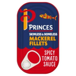 Princes Skinless & Boneless Mackerel Fillets - Spicy Tomato Sauce