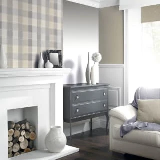 Country Check Wallpaper - Grey 5 Country Check Wallpaper - Grey - Image 3