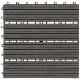 B&M Composite Decking Tiles 4pk - Grey 4 B&M Composite Decking Tiles 4pk - Grey - Image 2