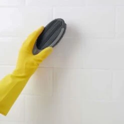 B&M Double Sided Silicone Scrubbing Brush - Grey -Stanlty Shop 353549 double sided silicone scrubbing brush grey 2