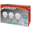Eveready 40W E14 LED Golf Bulb 3pk 2 Eveready 40W E14 LED Golf Bulb 3pk -Stanlty Shop 355161 eveready 3 pk 40w golf bulbs e14 3pk