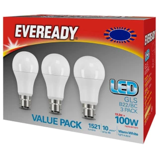 Eveready 100W B22 LED Bulb 3pk 3 Eveready 100W B22 LED Bulb 3pk