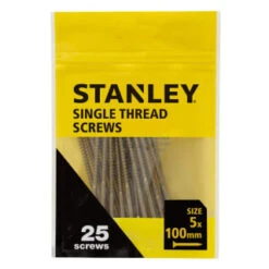 Stanley Single Thread Screws 25pk 100mm