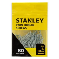 Stanley Twin Thread Screws 80pk 4 X 50mm