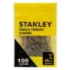 Stanley Single Thread Screws 100pk 4 X 40mm 2 Stanley Single Thread Screws 100pk 4 X 40mm -Stanlty Shop 355939 stanley single thread screw 4x40mm
