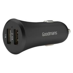 Goodmans 2 Port USB Car Charger - Black -Stanlty Shop 357005 goodmans dual port in car charger black