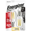 Energizer LED 37W SES/E14 Filament Bulb 2pk -Stanlty Shop 357091 energizer led cooker hood filament ses e14