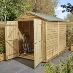 Natural Timber Garden Shed 6 X 8ft -Stanlty Shop 357122 6 x 8 overlap shed