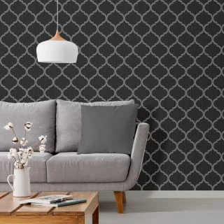 Crystal Trellis Black & Silver Wallpaper 3 Crystal Trellis Black & Silver Wallpaper