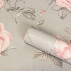 Rosa Blush & Grey Floral Wallpaper -Stanlty Shop 358056 rosa blush grey wallpaper 2