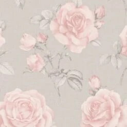 Rosa Blush & Grey Floral Wallpaper -Stanlty Shop 358056 rosa blush grey wallpaper