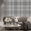 Giorgio Gunmetal Wallpaper -Stanlty Shop 358057 giorgio gunmetal silver check wallpaper 3