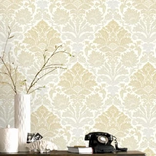 Ornamental Damask Yellow Wallpaper 3 Ornamental Damask Yellow Wallpaper