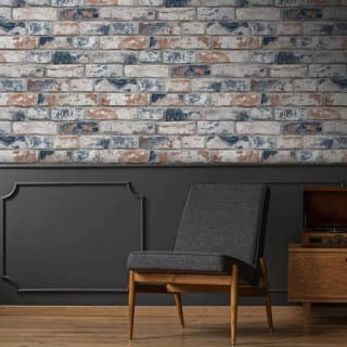 Distressed Navy Brick Wallpaper 3 Distressed Navy Brick Wallpaper