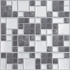 Kensington Silver Mosaic Self Adhesive Wall Tile -Stanlty Shop 359990 kensington silver mosaic self adhesive wall tile