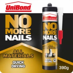 UniBond No More Nails Quick Drying Adhesive 290g -Stanlty Shop 361368 unibond no more nails all materials quick drying adhesive 290g 2