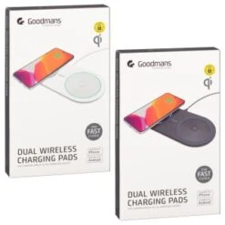 Goodmans Qi Wireless Dual Charging Pad - Black -Stanlty Shop 364133 goodmans dual wireless charging pads main