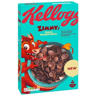 Kellogg's Zimmy's Choco Dragon Shells Cereal 450g 3 Kellogg's Zimmy's Choco Dragon Shells Cereal 450g