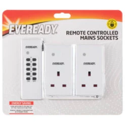 Eveready Remote Control Mains Sockets 2pk