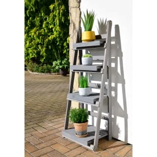 4 Tier Ladder Plant Stand - Grey 3 4 Tier Ladder Plant Stand - Grey