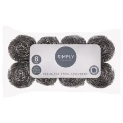 Simply Everyday Stainless Steel Scourers 8pk
