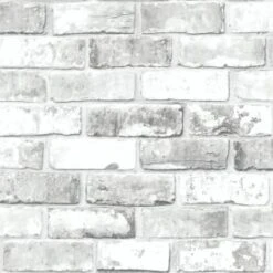 Debona Metallic Brick Wallpaper - White 5 Debona Metallic Brick Wallpaper - White -Stanlty Shop 371256 debona metallic brick white wallpaper
