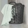 B&M Fleur Pattern Flexi Laundry Basket 53L - Charcoal -Stanlty Shop 371305 53l fleur pattern flexi basket charcoal