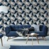 Apex Geo Wallpaper - Navy -Stanlty Shop 371345 apex geo navy wallpaper 2
