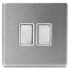 B&M 2 Gang 2 Way Light Switch - Stainless Steel -Stanlty Shop 372265 satin finish screwless light switch