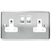 B&M 2 Gang Wall Socket - Chrome 13 Amp -Stanlty Shop 372551 chrome double wall socket