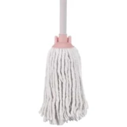 B&M Coloured Cotton Mop With Refill Head - Blush & Grey -Stanlty Shop 377732 coloured cottom mop with spare refill head 2