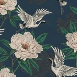Flying Cranes Navy Wallpaper 5 Flying Cranes Navy Wallpaper -Stanlty Shop 378546 flying cranes navy wallpaper