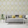 Oria Glitter Hex Wallpaper - Yellow & Grey -Stanlty Shop 378788 oria glitter hex yellow grey wallpaper 2