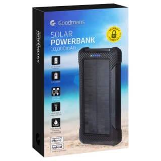 Goodmans Solar Power Bank 10000mAh - Black 6 Goodmans Solar Power Bank 10000mAh - Black - Image 4