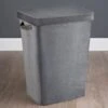 B&M Tall Velvet Laundry Hamper - Grey 1 B&M Tall Velvet Laundry Hamper - Grey -Stanlty Shop 381929 tall velvet grey laundry hamper with lid