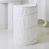 B&M Jacquard Pop-Up Oversized Laundry Bin - White 2 B&M Jacquard Pop-Up Oversized Laundry Bin - White -Stanlty Shop 381953 laundry collection jaquard pop up oversized laundry bin white