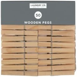 B&M Wooden Pegs 50pk