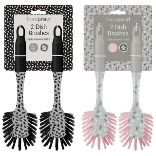 B&M Printed Dish Brushes 2pk - Grey 7 B&M Printed Dish Brushes 2pk - Grey - Image 5
