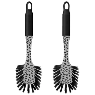 B&M Printed Dish Brushes 2pk - Grey 4 B&M Printed Dish Brushes 2pk - Grey - Image 2