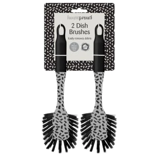 B&M Printed Dish Brushes 2pk - Grey 3 B&M Printed Dish Brushes 2pk - Grey